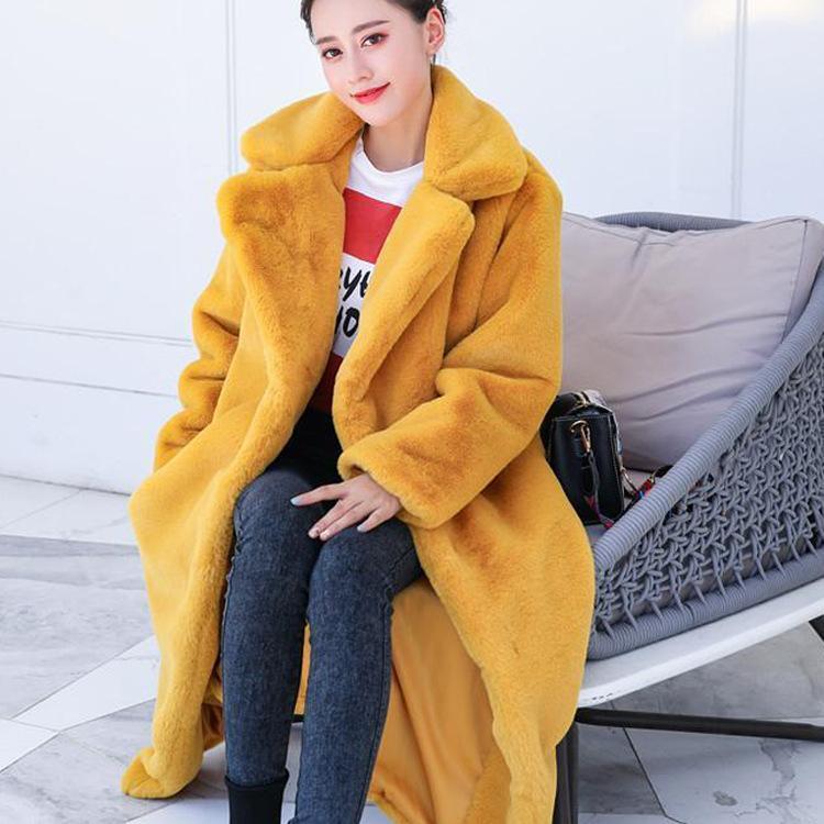 Faux Fur Coat Large Lapel Raglan Sleeve Winter Outerwear
