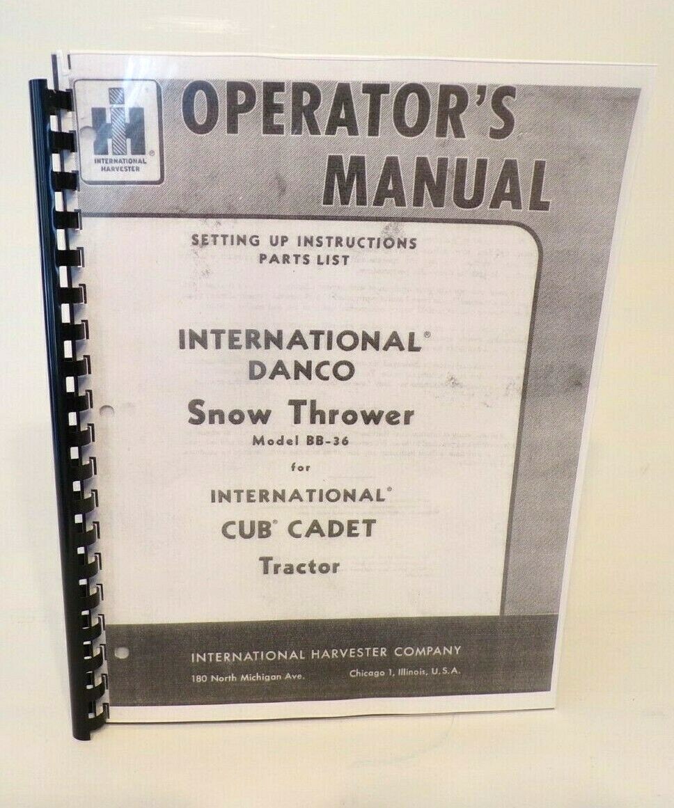 Attachment Bb-36 Tractor Manual International
