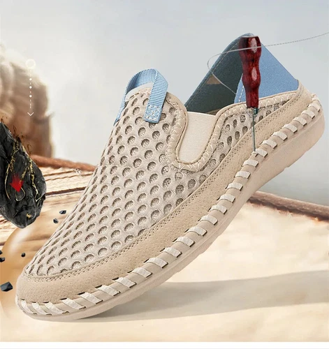 Summer Mesh Breathable Men's Shoes Lightweight Sneakers Footwear Comfy Slip-on - Picture 6 of 25