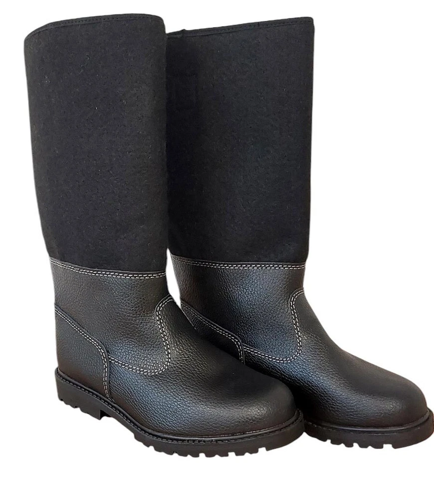 warme Filzstiefel aus Leder und Wollfilz, rutschfeste Thermosohle - Bild 3 von 4