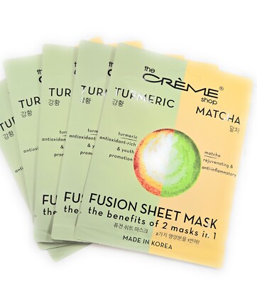 THE CREME SHOP  Turmeric / Matcha Fusion Sheet  Mask  [5PACK]
