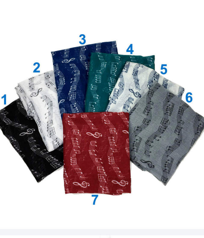 UK Scarves Store Music Notes Print Women's Scarf Oversized
