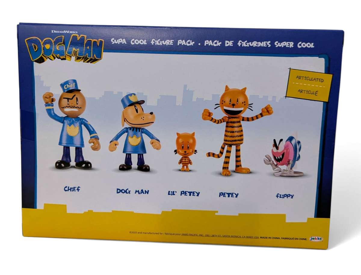 Dreamworks Dog Man SUPA COOL FIGURE PACK Set of 5 Lil Petey Chief