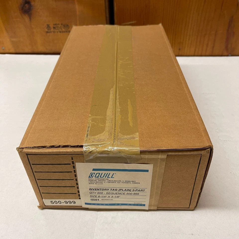 Quill Inventory Tags #15321 Plain 3 Part 500ct Case 6.25"x3.125" #500-999 Sealed - Image 2 of 3