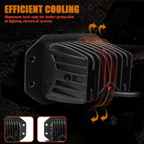 2pcs 5" LED Work Light Pods Flush Mount Backup Reverse Rear Front Bumper Offroad - Foto 8 di 11