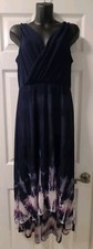 Simply Vera Vera Wang Dress Maxi Blue/Pink Tie Dye Sleeveless  Size Small