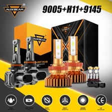 AUXBEAM Pack LED Headlight Fog Light Bulbs for Ram 1500 2500 3500 2011-2018