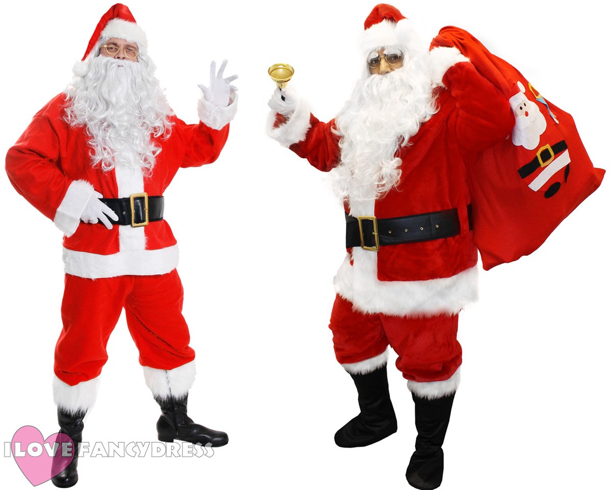 TRAJE DE SANTA DE LUJO DISFRAZ PELUCHE PADRE NAVIDAD NAVIDAD DISFRAZ PARA HOMBRE S-5XL