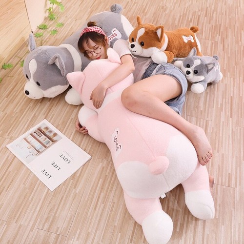 60-100cm Corgi Dog Plush Toy Stuffed Soft Animal Pillow Gift for Kids Children - Picture 4 of 15