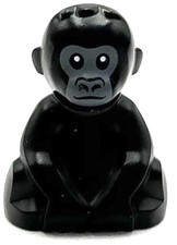 Lego New Black Gorilla Baby w/ Dark Bluish Gray Face Part
