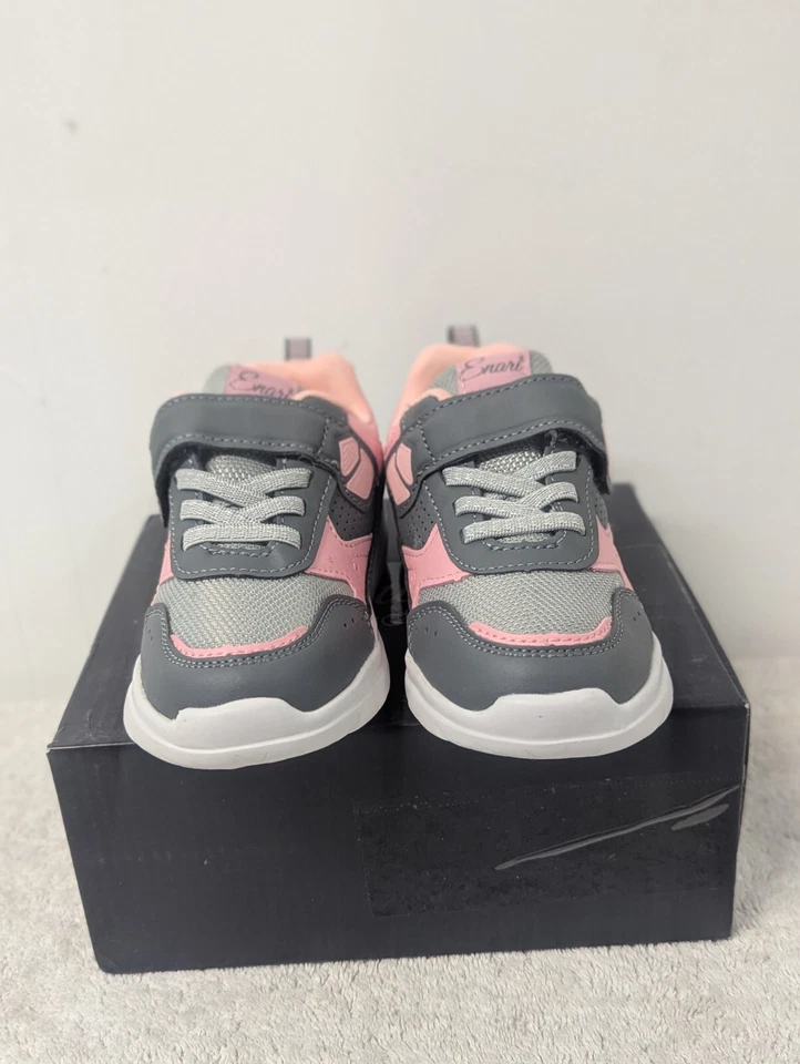 Zapatillas deportivas con correa ajustable gris/rosa talla 10 de la colección Enari para niños pequeños Foto 4 de 4