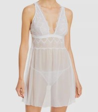Cosabella Women's White Allure Babydoll Chemise Sleepwear Size L