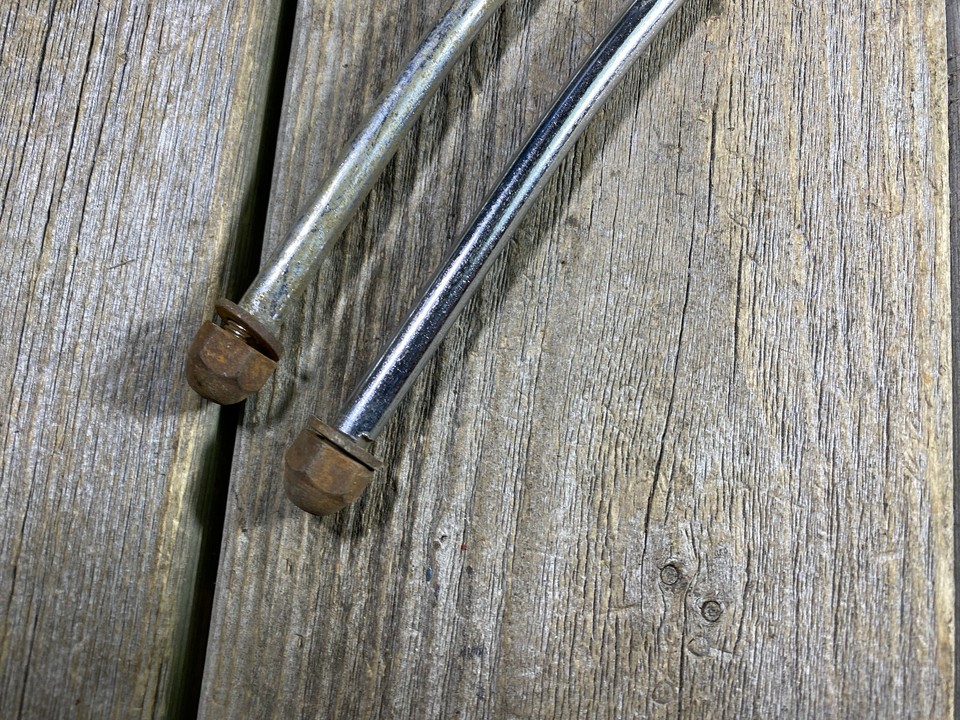 VINTAGE ANTIQUE BIKE BICYCLE THRUST BARS & BRACKET FOR FRONT FORK FORKS