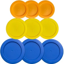 1, 2 & 4 Cup Orange, Yellow, Blue Replacement Lids/Covers for Pyrex, Anchor H...