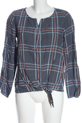 ELI&MOON Langarm-Bluse Damen Bluse Gr. DE 36 blau-weiß-hellorange Casual-Look