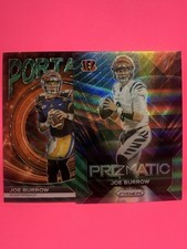 2023 Panini Prizm Joe Burrow Bengals Portals PO-3 & Prizmatic #9 Lot of 2