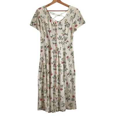 Vintage 90s Joni Blair Women Cottagecore Midi Dress Size M Coquette Fairy Grunge