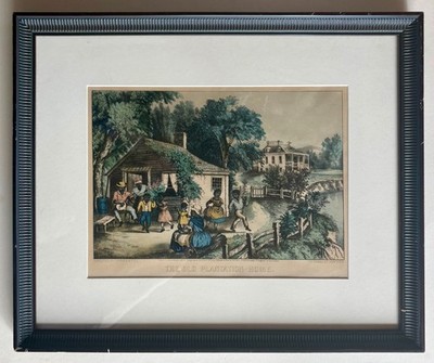 Currier & Ives Original Afro Amer. Scene ''The Old Plantation Home''