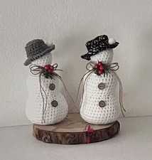 Pupazzo di neve, uncinetto, decorazione casa, rustico, regalo Natale, segnaposto
