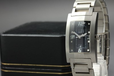 Dunhill Dunhillion 8027 schwarzes Zifferblatt 25 mm Datum Quarz Herrenuhr...