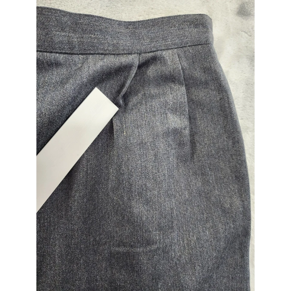 Винтажная шерстяная плиссированная юбка-карандаш Liz Claiborne размер 4 серая офисная карьерная опрятная - Изображение 2 из 4