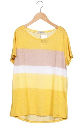 Comma T-Shirt Damen Shirt Kurzärmliges Oberteil Gr. EU 44 Mehrfarbig #2s8s9r8