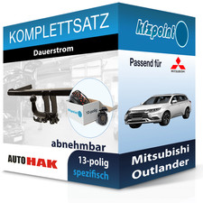Für Mitsubishi Outlander 10- AUTO HAK Anhängerkupplung abnehmbar + 13polig neu