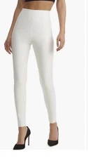 $121 Commando Women's White Stretch Faux Leather Leggings Pants Size Large