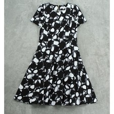 Calvin Klein Dress Women 12 Abstract Midi Modest A Line Wedding Party Office Zip