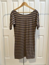 Madewell Zip V Back Tee Stripe Dress Size XS