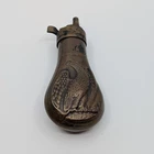 Vintage Civil War Brass & Copper Colt Pistol Eagle Powder Flask Original