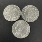 Lot of Three 1/10 oz Incuse Indian Fractional Silver Round