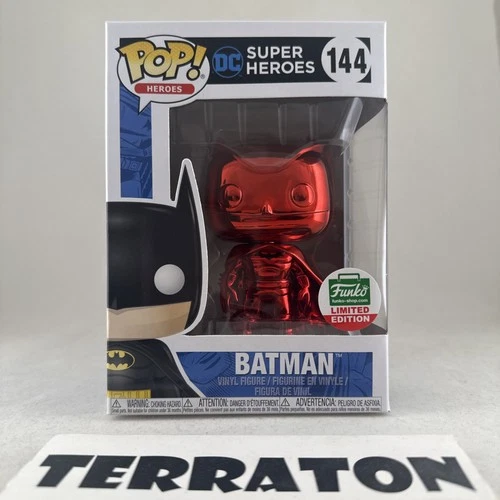 Funko Pop! DC Super Heroes Red Chrome Batman #144 Shop Christmas Days Exclusive