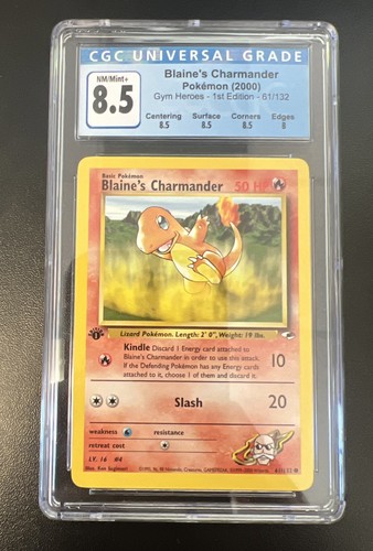 Blaine's Charmander (1st Edition) graded CGC 8.5 for sale on eBay