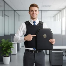 UHMWPE Bulletproof Panel 11.5x15 + Trauma Pad, Vest/Backpack Faux Leather Insert