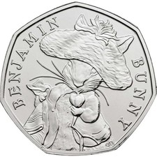 2017 BENJAMIN BUNNY 50P FIFTY PENCE BEATRIX POTTER COIN FREEPOST - Available on eBay