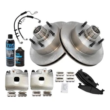 Brake Pad & Rotor Kit Semi-Metallic Fits 2000-2001 Ford E-150 Econoline