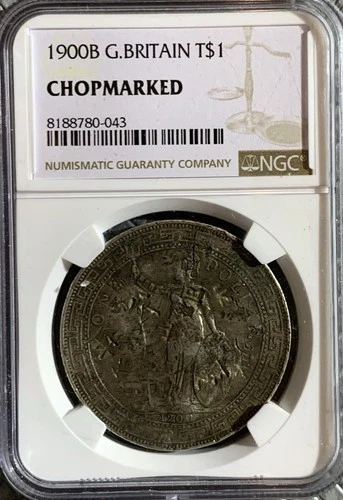 1900 B BRITAIN HONG KONG TRADE DOLLAR WITH CHINESE CHOPMARK NGC