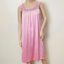Pink Smocked Vintage 70s Nightgown House Dress