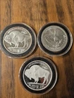 3 - Assorted Silver Rounds 1 oz each