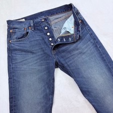 Men's Levi's Premium 501 93 31x32 Straight Leg Button Fly Blue Jeans Big E