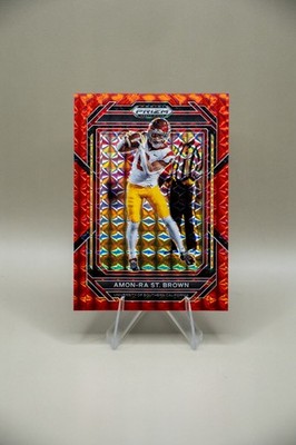 2023 Panini Prizm Draft Picks Amon-Ra St. Brown Red Finite /125 #6 USC