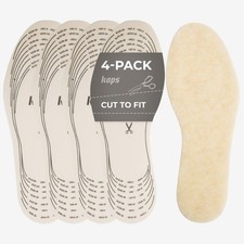 Winter Shoe Insoles for , 4 Pairs of Cut to Size Sheep Wool Inserts for Shoes...