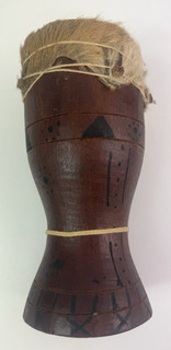 Handcrafted African Drum wooden body with natural animal hide top (1016)
