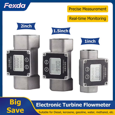 1inch/1.5inch/2inch Electronic Liquid Flow Meter High Precision Stainless Steel 