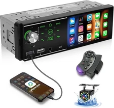 Car Radio Single Din Bluetooth Car Stereo Receiver with 4.1 Inch IPS Touch Scree