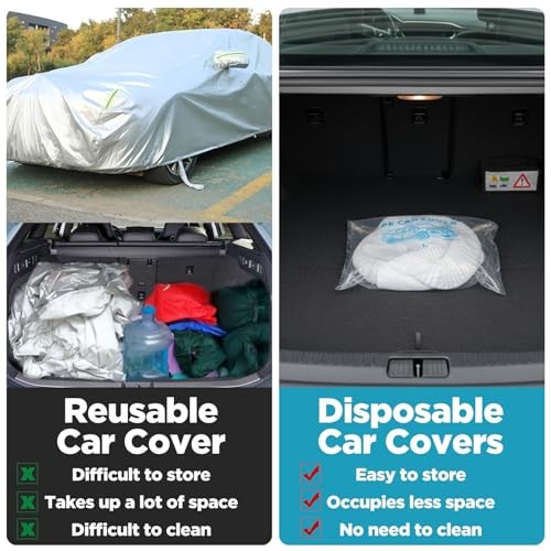 pcs Disposable Car Cover Clear Plastic Car Cover Waterproof Cars Covers for 4 - Picture 5 of 7