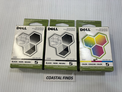 Dell Series 5 Black Tri-Color Set (3) J5566 J5567 NEW OEM Genuine Sealed 922 924