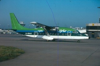 ORIGINAL CIVIL AIRCRAFT PLANE COLOUR SLIDE OF GILL AIR G SBAC AN SD SHORTS 360.