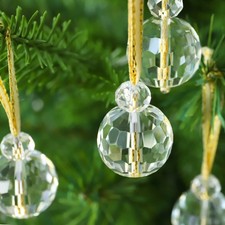 12 Pcs Clear Crystal Glass Christmas Balls Ornaments, 0.87" Mini Prism Ball C...